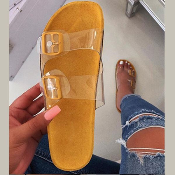 

2020 women transparent slippers ladies snake pattern flats female new buckle shoes woman casual slides women's beach footwear, Black