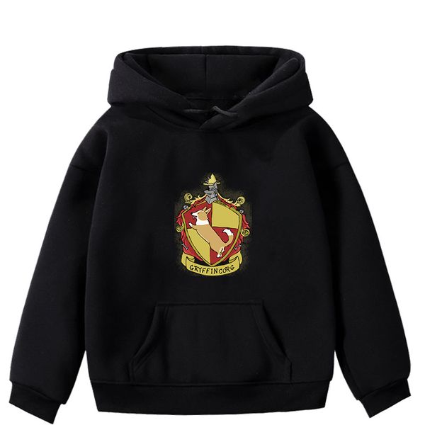 

kids autumn cotton sweatshirts girls winter clothes animal dog print baby girl hoodies casual boy pullover moletom infantil, Black