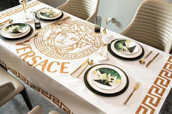 

medusa print tablecloth new white goddess head v letter luxury design tablecloth 4 size fashion letter table cloth