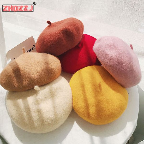 

wool beret women winter hats for women flat cap knitted 100% cashmere hats lady girl berets hat woman bone touches painter hat, Blue;gray