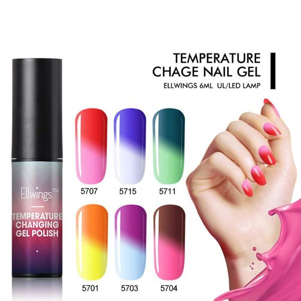 

6ml colorful temperature color changing gel nail polish thermal uv gel polish glitter varnish nail art diy, Red;pink