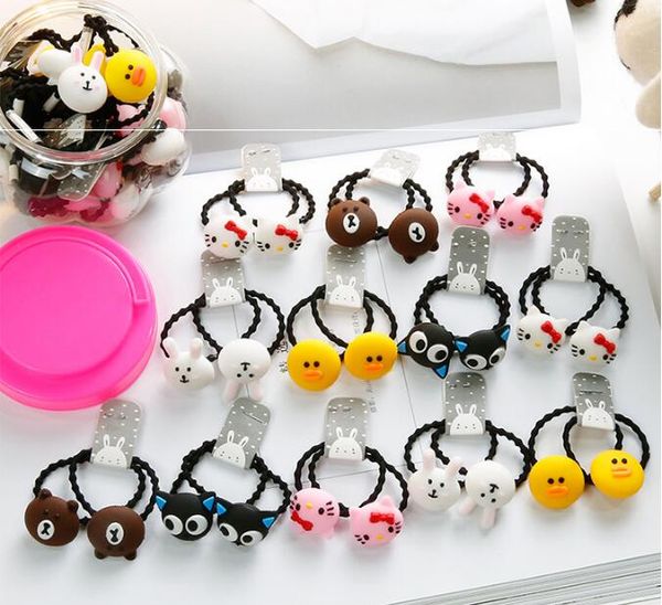 

20set/lot 24pcs/set diy simple multi pumpkin box cartoon rubber bands elasticity hair bands styling tools accessories ha1632, Brown