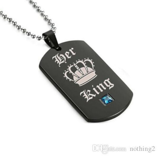 

designer jewelry titanium steel couple necklace for women his queen his king pendant necklace fashion of shipping, Silver