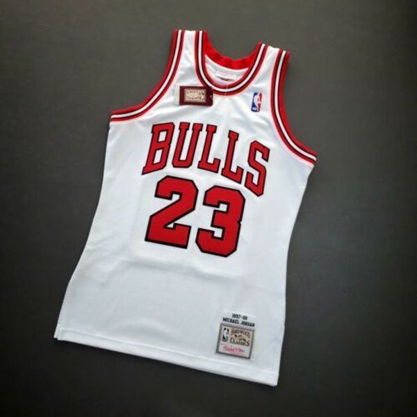 

100% stitched michael jor dan mitchell & ness 97 98 chi jersey size xs-5xl basketball jerseys, Gray
