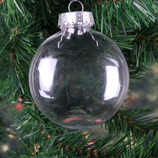 

romantic design christmas decorations ball transparent can open plastic christmas clear bauble ornament gift present new year