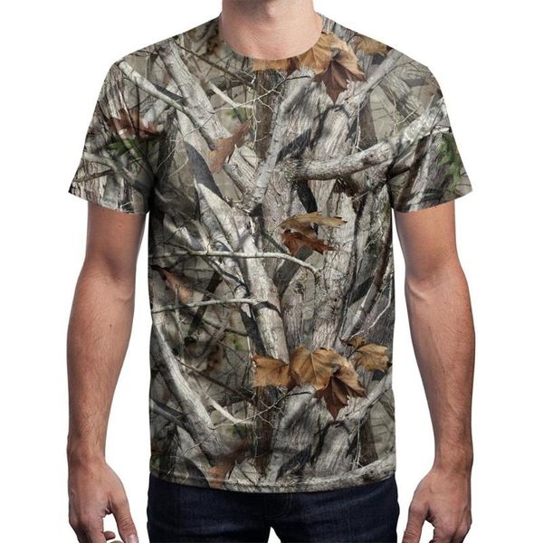 

bionic camo short seeve t-shirt mens outdoor hunting hiking sports tactical t-shirt summer breathable thin fishing clothes, Gray;blue