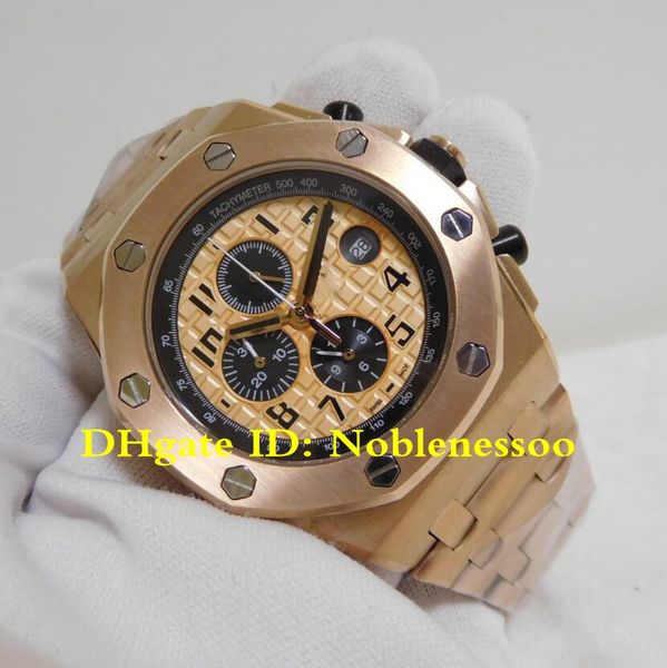 

6 style mens watch men's offshore rose gold chronograph 26470or.oo.1000or.01 os quartz movement chronograph workin watches, Slivery;brown