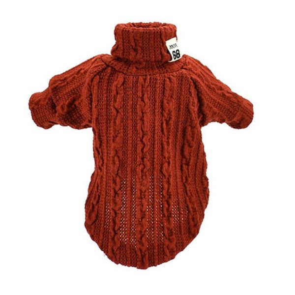 

high-necked knitting dog sweaters warm solid color dog clothes pet dog puppy cozy coat pet apparel new