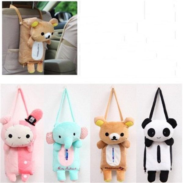 

cartoon hanging bag car chair back hang tissue box elephant panda rabbit bear animal paper holders cases vehicle use 7 5hl h1