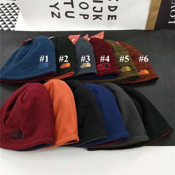 

the north winter hat women men knit double-side wear beanies face fleece reversible beanie soft warm outdoor sports ski cap c92502, Yellow