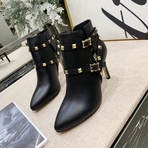 

the latest womens leather boots martin desert boots rivets shoes red bottom real leather rough size 35-42 winter shoes a02, Black