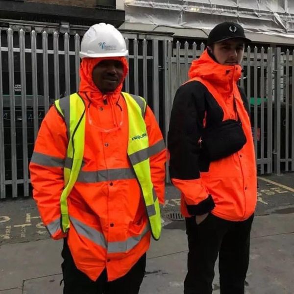 

supreme thenf x box логотип бренд присоединиться к совместному crit оранжевые куртки мода мужчины женщины пара верхняя одежда высочайшее кач, Black;brown