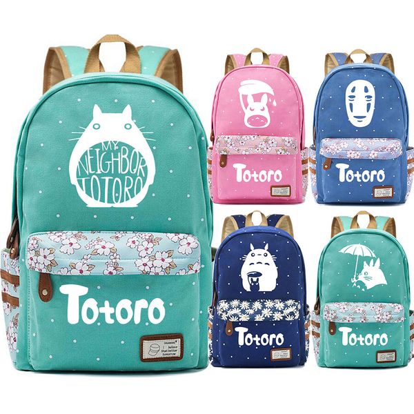 

f2504anime kawaii cute my neighbor totoro children schoolbag girls school bag women bagpack teenagers canvas lady femme backpack