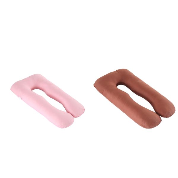 

2pcs replacemenmt pillow case pregnancy pillow cushion cover cotton pink/coffee
