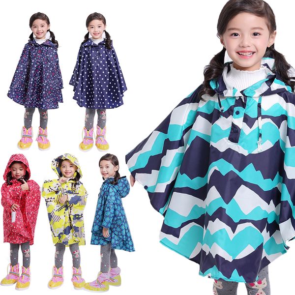

trench coat style raincoat children cloak type rain poncho for kids waterproof rain coat yellow for boy/girl breathable rainwear