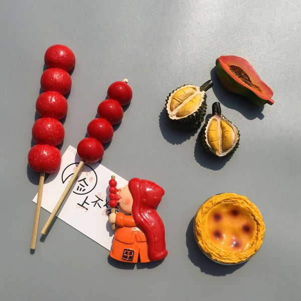 

simple modern food durian fruit candied fruit tarts fridge magnet tile refrigerator decorative magnet february 3 finished