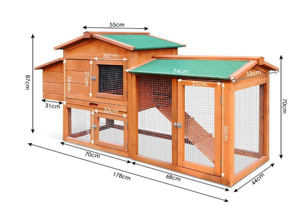 

factory price 70 inch l eco-friendly wholesale leasy clean poultry cage hutch outdoor chicken coop metal chicken cage