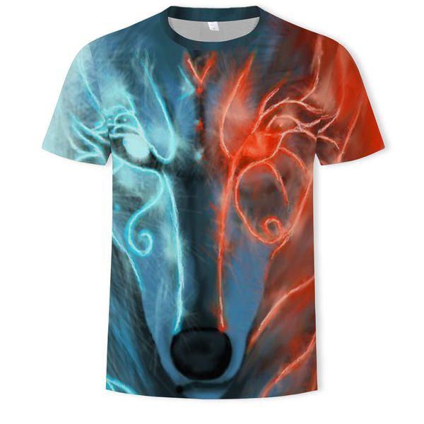 

mens designer steed 3d digital printed short-sleeved t-shirt slim, White;black