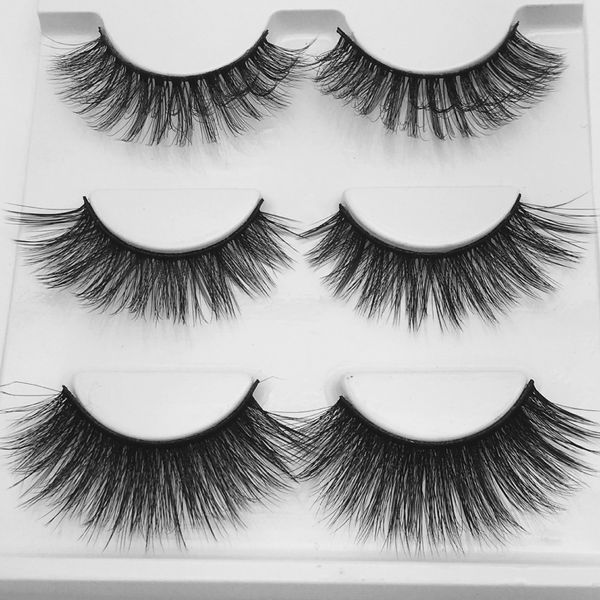 

mix 3 pairs 3d mink lashes natural false eyelashes thick long black mink eyelashes soft makeup eyelash extension faux lashes