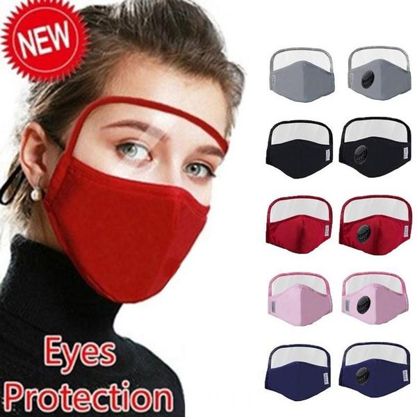 

DHL Ship!Designer Cotton Face Mask With Eye Shield Washable 2 Layers Cotton Facemask With Slot People Protective Mask With value