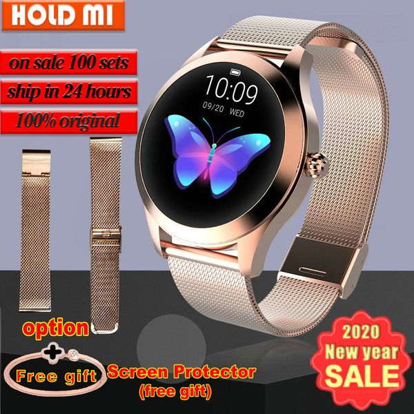 

kw10 smart watch women ip68 waterproof heart rate monitoring bluetooth for android ios fitness bracelet smartwatch, Slivery;brown