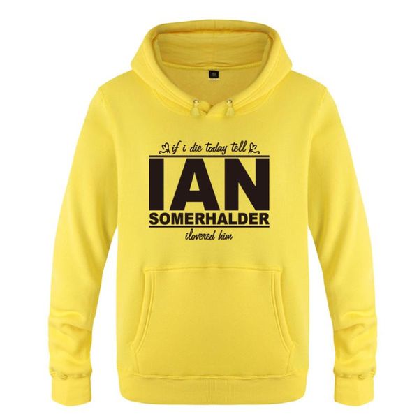

ian somerhalder the vampire diaries hoodies men 2018 men's pullover fleece hooded sweatshirts, Black
