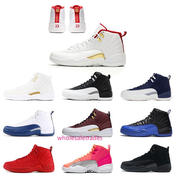 

12 dark grey game royal basketball shoes 12s fiba punch reverse taxi wings mens trainers sports sneakers 7-13