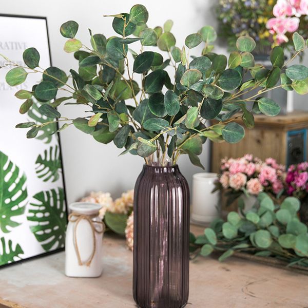 

85cm green artificial plants french eucalyptus leaves fake plants eucalyptus leaves silk wedding decoration home decor