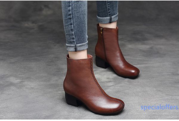 

0809 cqc41 womens winter suede leather boots snowball flat half boot ladies black warm knee boots designer botas