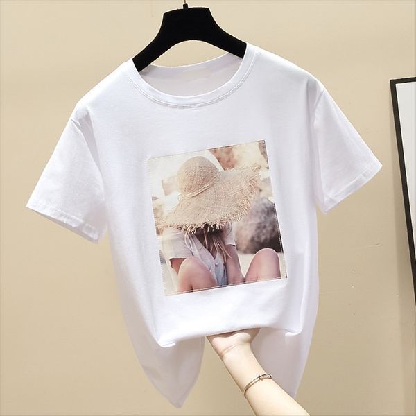 

white women's short sleeve 2020 european loose half sleeve t-shirt ins super fashion t-shirt top