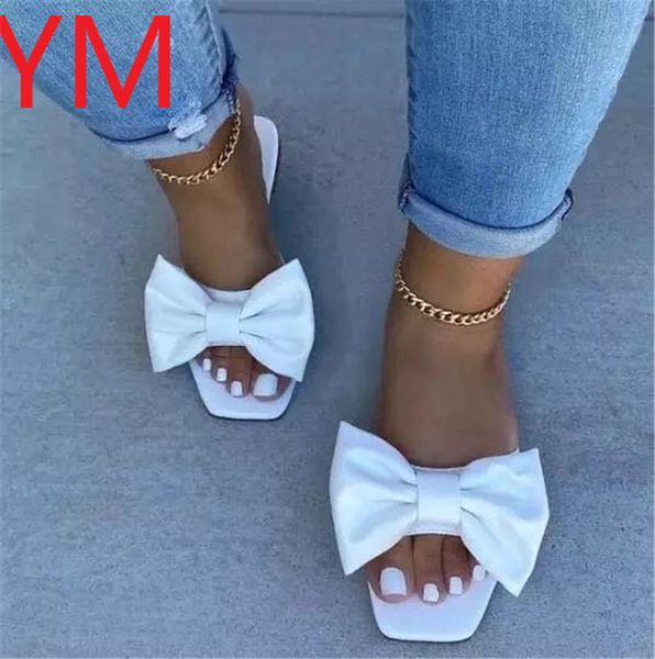 

2020 bow tied slip on leisure platform summer sandals flat women shoes woman mules zapatos de mujer sandalias women sandals, Black