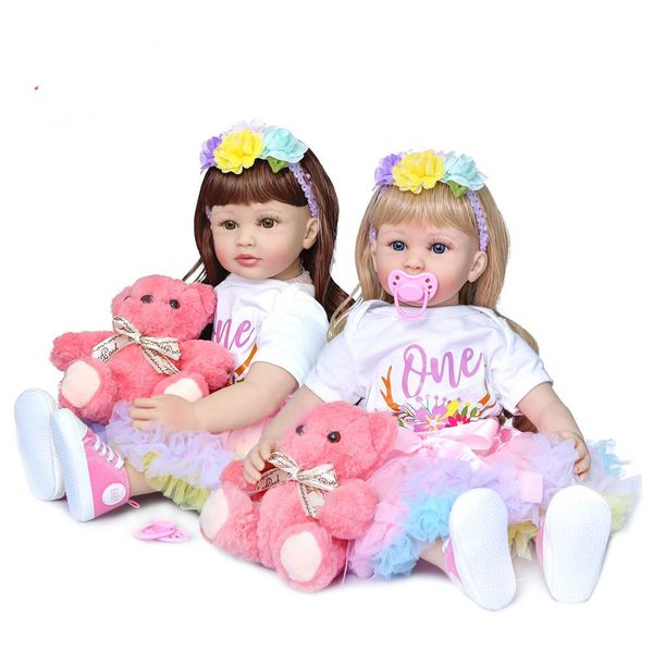 

new 24inch 60cm bebe reborn toddler silicone reborn baby doll toys 24 inch vinyl princess girl dolls toys for children gift