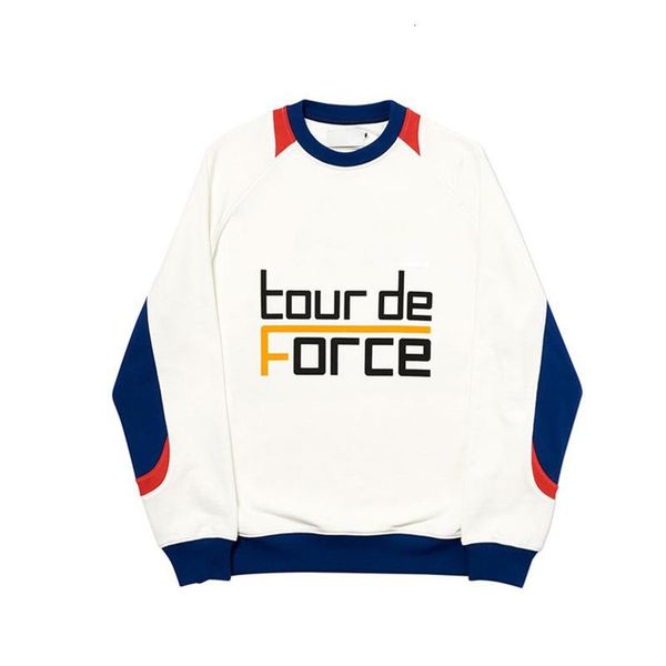 

19fw tour de force crew строчка crewneck джемпер толстовка color matching street пуловер толстовки осень зима outwear hfymwy286, Black
