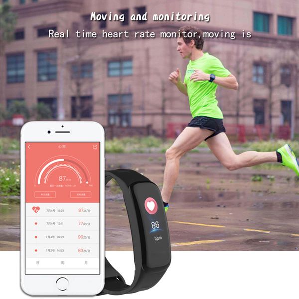

women man sport smart band blood pressure fitness tracker heart rate monitor smart black watch for sport climbing outdoor fitnes