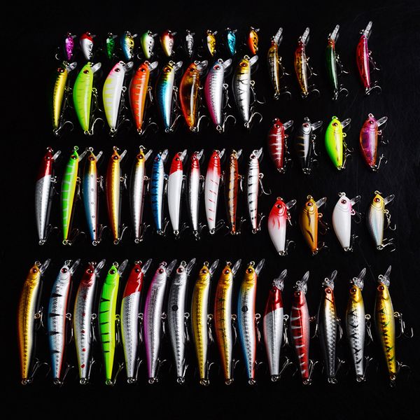 

56 pieces of bait mixed plastic bait fishing equipo de pesca equipment rods various fishing bait set explosion models