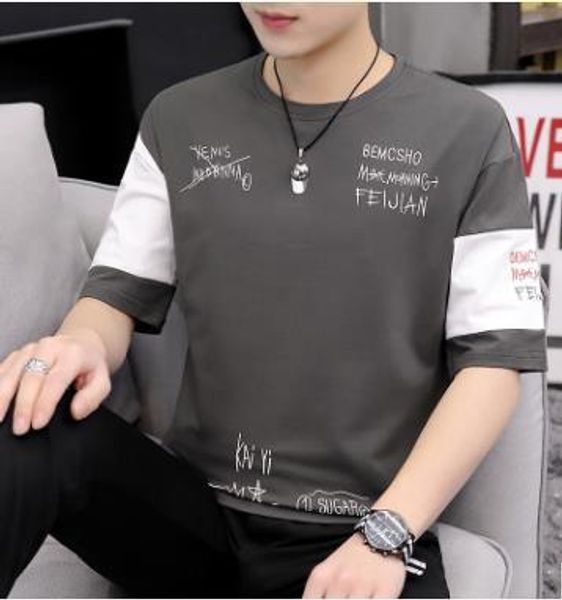 

мужская футболка летней тенденция потерять футболку прилив бренд половина рукавов дна рубашка мужских рубашки с короткими рукавами футболка, White;black