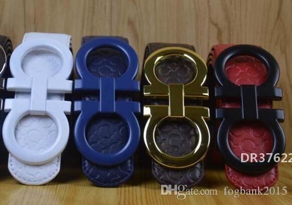 

big large buckle genuine leather belt with box belts men women new mens belts belt r37622, Black;brown