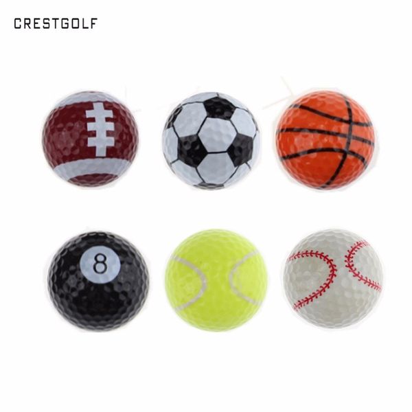 

crestgolf 6pcs per pack novelty sports practice golf balls ballen two layer golf pelotas assorted ball driving range ball