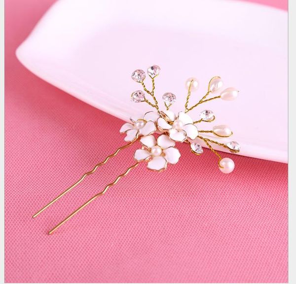 

bride's wedding dress accessories hairpin golden core flower headwear, Slivery;golden