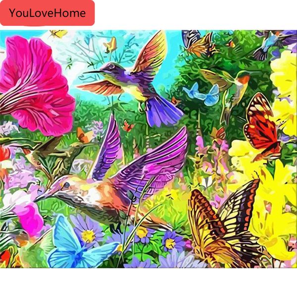 

краска по номерам цветок птица ручная роспись рисунок акриловые настенные художественные картины по номерам животные подарок животные художе