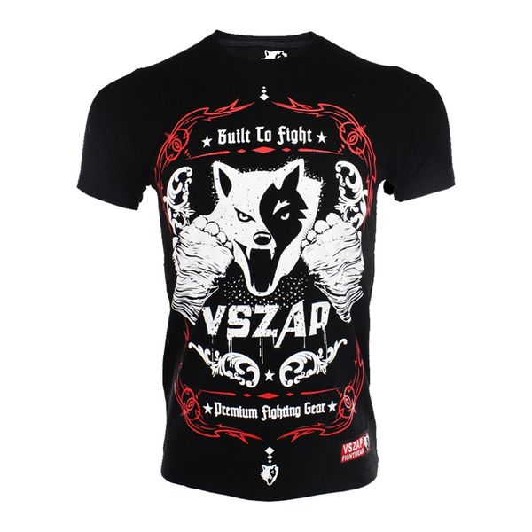

boxing jerseys fight mma t-shirt gym tee shirt boxing fitness sport muay thai cotton breathable comfortable t shirt men boxing robes, Black;red