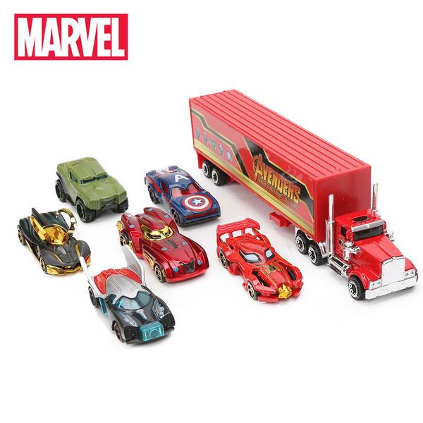 

Пакет из 7 Marvel Toys Мстители 4 Endgame Alloy Cars Set Грузовик Модель Человек-паук Капитан Амер