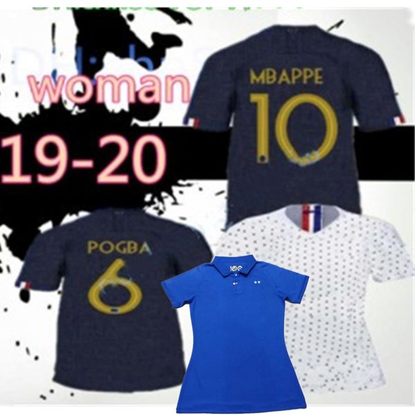 

2 stars 2019 WOMEN soccer jerseys POGBA world cup GRIEZMANN PAYET KANTE Mbappe Football shirts 19 20 PAVARD home away femmes maillot de foot