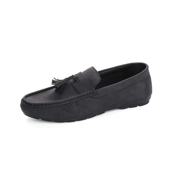 

2019 autumn new men's casual bean beans shoes comfortable retro trend lightweight driving set foot men's single shoes, Black