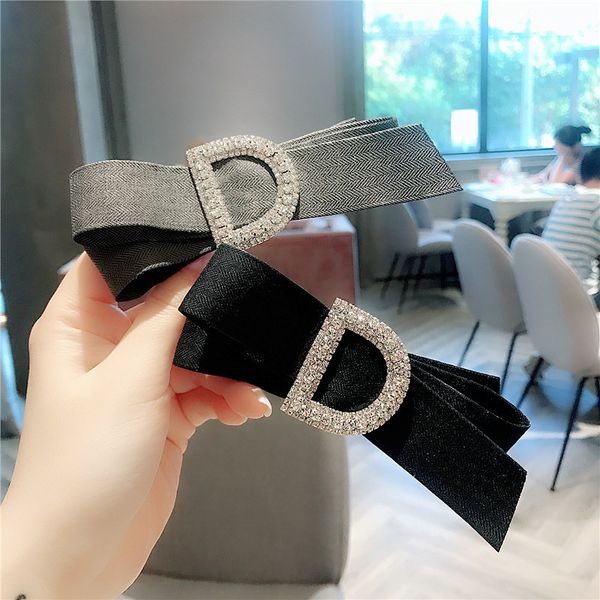 

hair accessories 2021 korea style cute girl hairpin fabric bow letter rhinestone spring clips for women wholesale