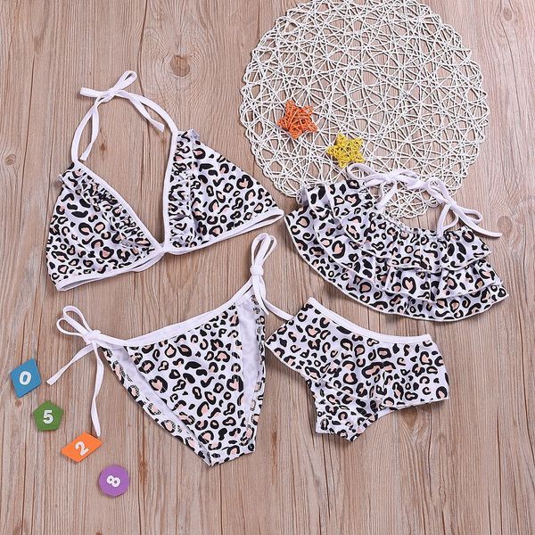 

leopard print + two-piece leopard print sling + sling shorts swimsuit shorts two-piece swimsuit, White;black