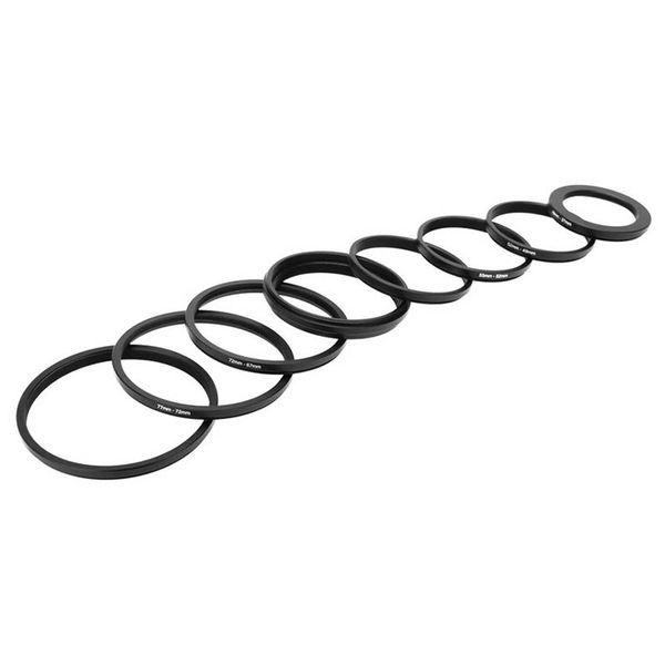 

9pcs lens step up filter ring adapter set 37 49 52 55 58 62 67 72 77 82mm aluminum alloy puo88