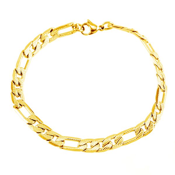 

silver/gold stainless steel men's bracelet femalo chain jewellery gift, Black