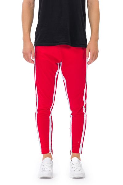 

karinfashion men's esofman six printed striped trousers comfortable fashion style zippered trotters, Black