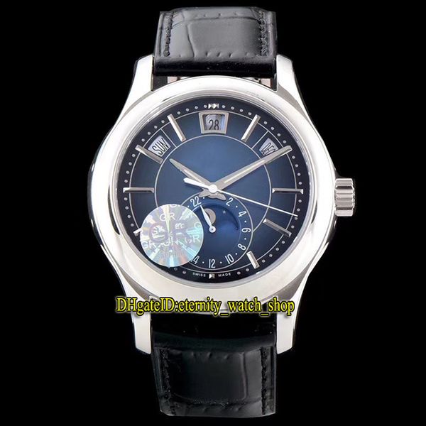 

gr complications annual calendar 5205g-013 caliber 324 s qalu 24h/206 automatic blue dial moon phase mens watch steel case designer watches, Slivery;brown